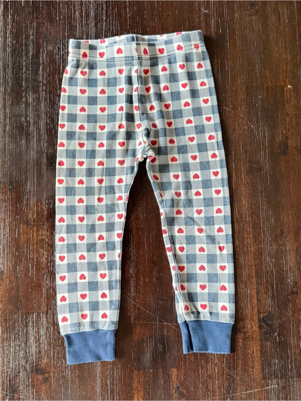Old Navy Blue & Red Heart Plaid Kids Pajama Set